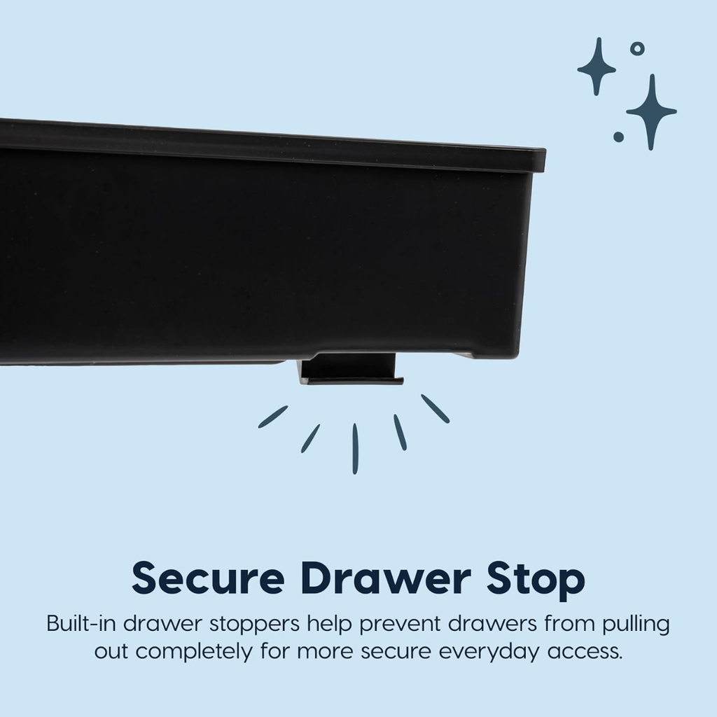 2 Tier Pull Out Cabinet Organizer, Black Under Sink Sliding Drawer Storage for Kitchen, Bathroom and Pantry, 16 x 9 x 14 in