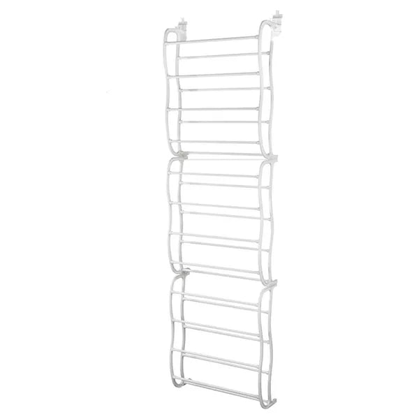 Over the Door Shoe Rack, 12-Tier White Steel Hanging Shoe Organizer for 36 Pairs, Closet and Entryway Storage