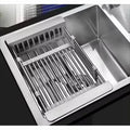 Adjustable Over the Sink Dish Drying Rack, Stainless Steel Expandable Drain Basket for Dishes and Produce