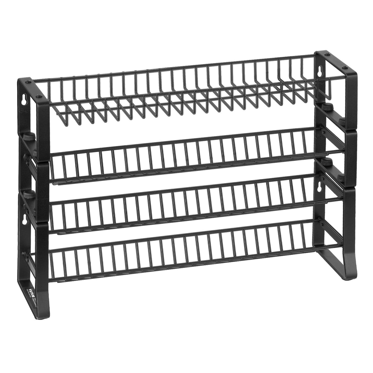Spice Rack Organizer, Black Metal 4-Tier Wall Mount or Countertop Seasoning Shelf, 18 x 11 In