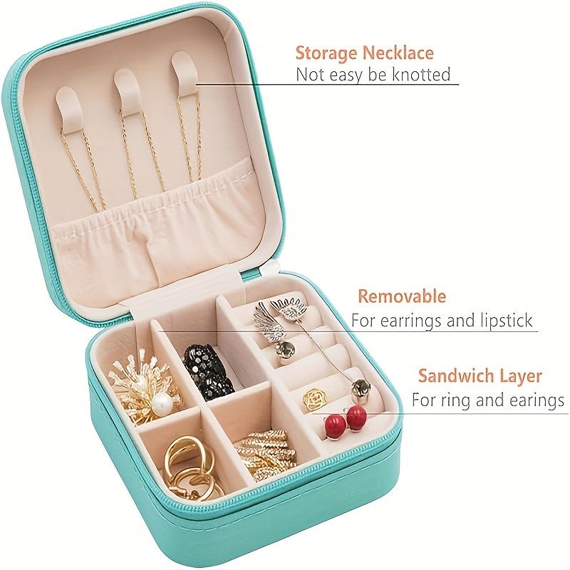 Travel Jewelry Box Set, 15 Pack Mini PU Leather Jewelry Organizer Cases in Pink, Green and White for Rings, Earrings and Necklaces