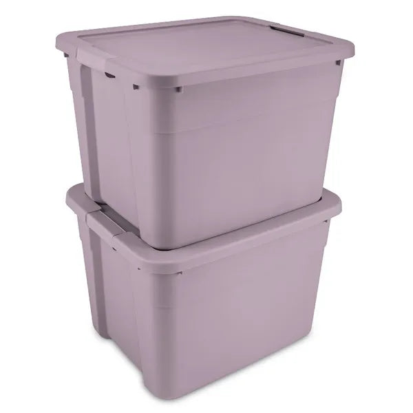 20 Gallon Storage Tote With Lid, Stackable Plastic Storage Bin With Clip Handles for Garage, Basement, and Attic