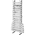 Blueprint Storage Rack, 16-Tier Black Metal Poster and Roll File Holder, Wall-Mounted or Freestanding Plan Rack for Office