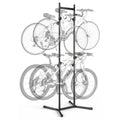 Bike Stand for 4 Bikes, Freestanding Vertical Bike Storage Rack with Height-Adjustable Hooks, Carbon Steel Garage Bicycle Floor Stand, Black