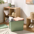 20 Gallon Storage Tote With Lid, Stackable Plastic Storage Bin With Clip Handles for Garage, Basement, and Attic