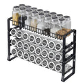 Spice Rack Organizer, Black Metal 4-Tier Wall Mount or Countertop Seasoning Shelf, 18 x 11 In