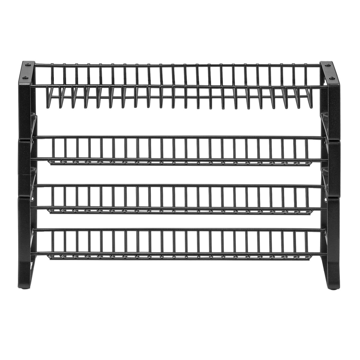 Spice Rack Organizer, Black Metal 4-Tier Wall Mount or Countertop Seasoning Shelf, 18 x 11 In