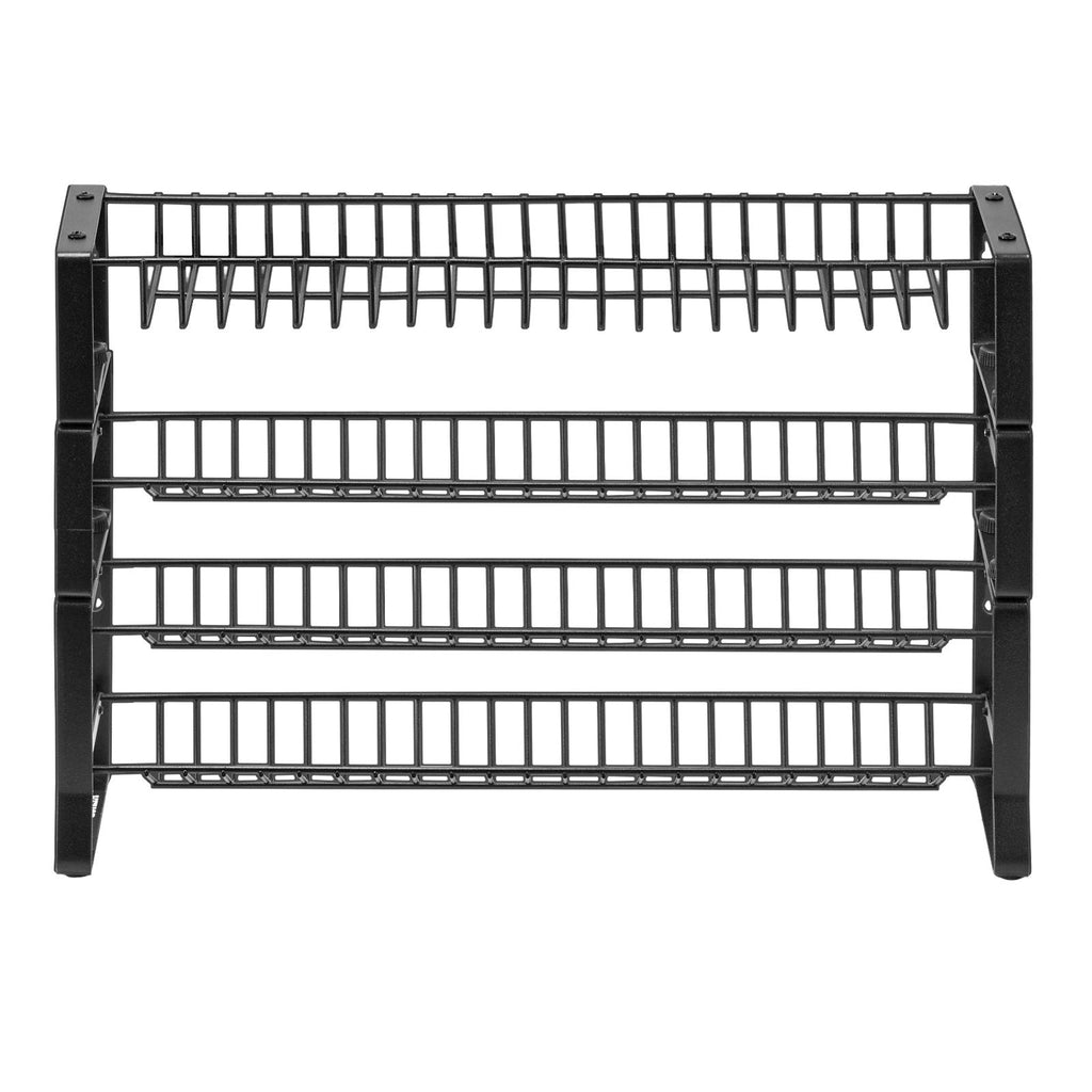 Spice Rack Organizer, Black Metal 4-Tier Wall Mount or Countertop Seasoning Shelf, 18 x 11 In