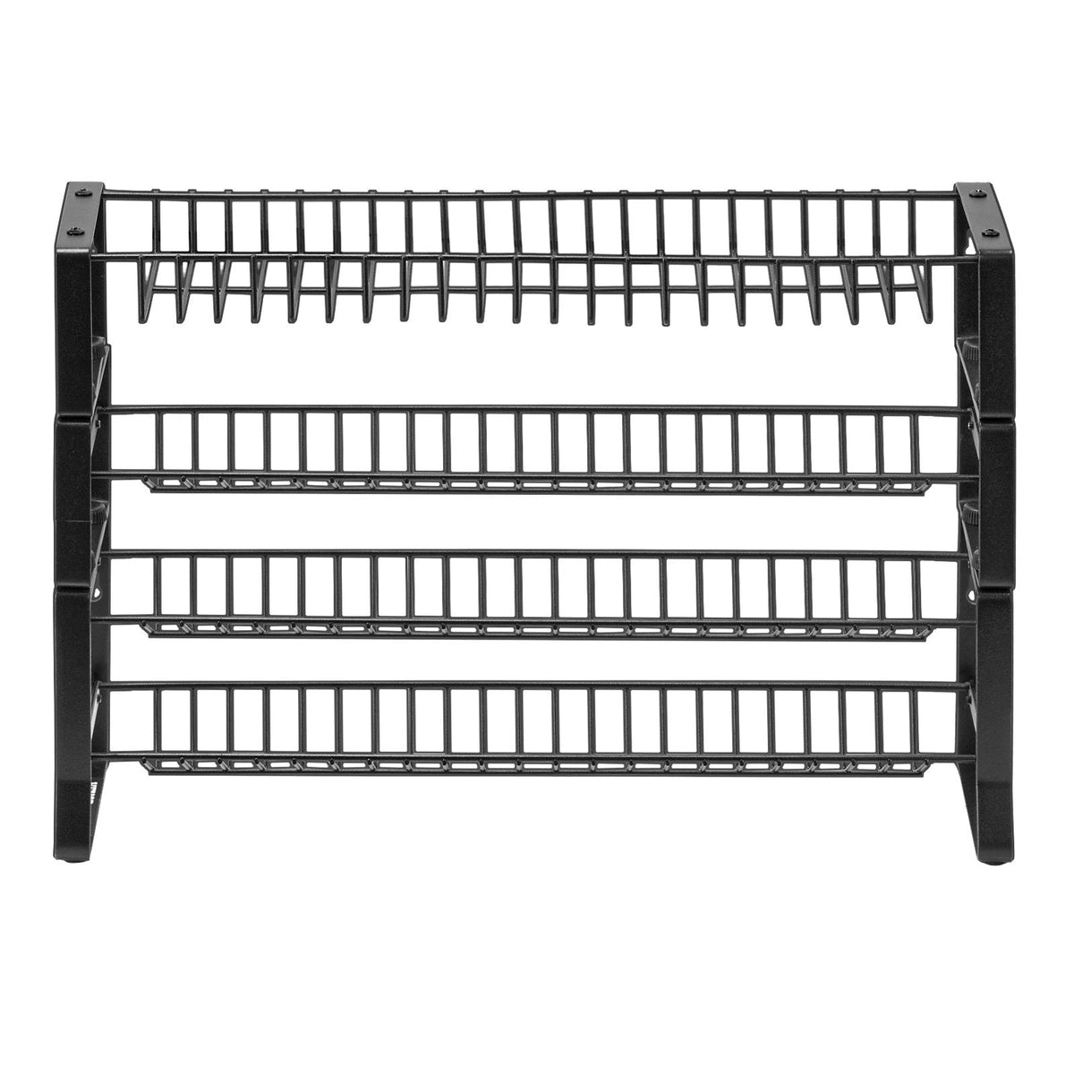 Spice Rack Organizer, Black Metal 4-Tier Wall Mount or Countertop Seasoning Shelf, 18 x 11 In