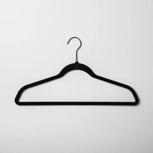 Velvet Suit Hangers, 30 Pack - Slim Flocked Clothes Hangers for Shirts, Dresses, Sweaters and Suits, Black