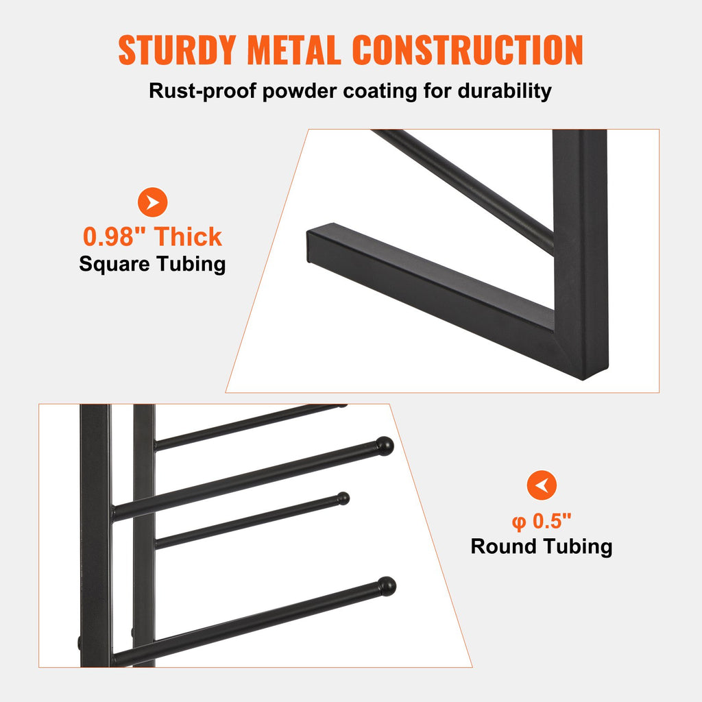 Blueprint Storage Rack, 16-Tier Black Metal Poster and Roll File Holder, Wall-Mounted or Freestanding Plan Rack for Office