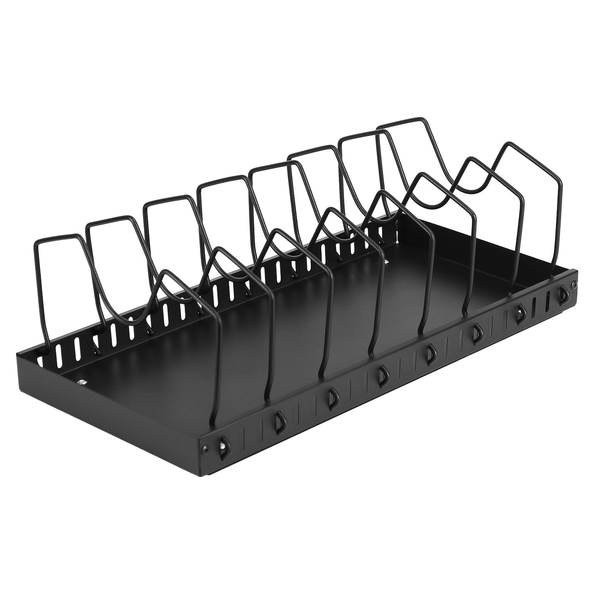 Pull Out Pots and Pans Organizer for Under Cabinet, 8 Adjustable Dividers, Carbon Steel Sliding Cookware and Lid Rack, Black or White