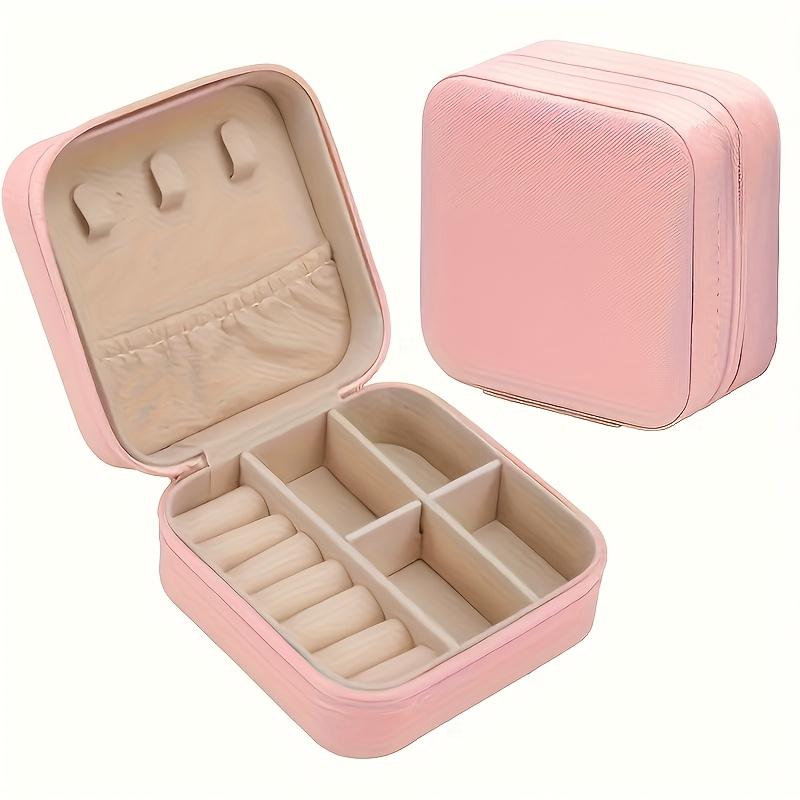 Travel Jewelry Box Set, 15 Pack Mini PU Leather Jewelry Organizer Cases in Pink, Green and White for Rings, Earrings and Necklaces