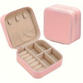 Travel Jewelry Box Set, 15 Pack Mini PU Leather Jewelry Organizer Cases in Pink, Green and White for Rings, Earrings and Necklaces