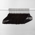 Velvet Suit Hangers, 30 Pack - Slim Flocked Clothes Hangers for Shirts, Dresses, Sweaters and Suits, Black