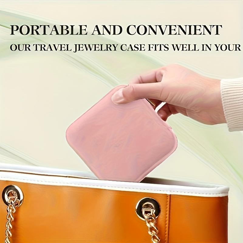 Travel Jewelry Box Set, 15 Pack Mini PU Leather Jewelry Organizer Cases in Pink, Green and White for Rings, Earrings and Necklaces